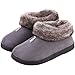 Women's Cozy Memory Foam Slippers Fluffy Micro Suede Faux Fur Fleece Lined House Shoes with Non Skid Indoor Outdoor Sole (Medium / 8 B(M) US, Gray)