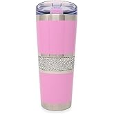 MyBevi Hollywood Insulated Tumbler – 20oz Stainless Steel Travel Cup with Leak-Resistant Lid | BPA-Free, Reusable, Fits Cup Holders, Hot & Cold for Gym, Work, or Commute – Pink