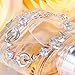 EleQueen 925 Sterling Silver Round CZ Moon Star Bracelet Chain, 6.9