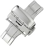 Hadley-Roma 20-mm Stainless Steel Push Button Deployant Clasp