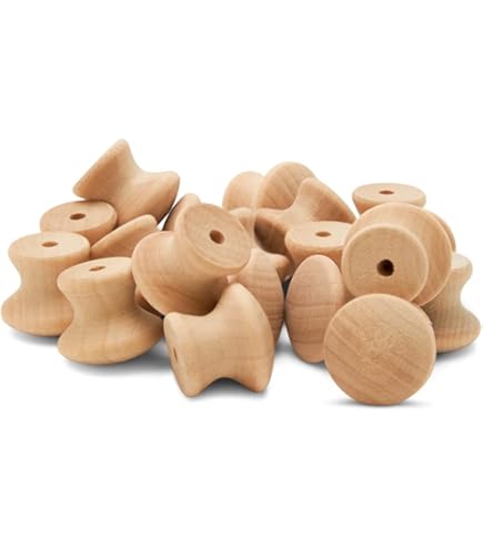 Kit De 2 Tiradores Redondos De Madera De Caoba Para Muebles, 3 Cm, 505