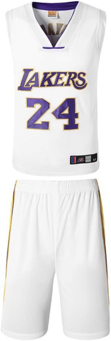 OLIS Men Basketball Uniform Set NBA Lakers Kobe Bryant #24 Basketball Jersey Classic Embroidery Basketball Swingman Sleeveless Top&Shorts