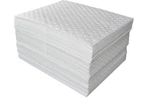 Yuxitia 50Pads Oil Absorbing Pads,Heavyweight White Absorbing Heavy Weight 15" x 20" Oil-Only Absorbent Mat Pad…