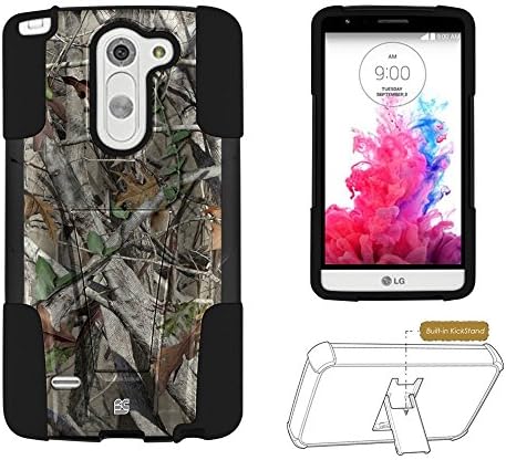 Fxclusive For LG G3 Stylus Case 3G D690 D690N Art Image Design Heavy Duty Rugged Impact Hybrid Hard Shell Case Kickstand Protective Cover - Autumn Camo Camouflage