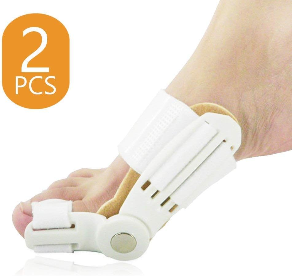 Pro Bunion Aid | Set of 2 Toe Straightener Bunion Relief Splint Corrector with Hinge to Realign Hallux Valgus Splint Treatment Bunion Foot Pain | Medical Grade ABS Material | 784