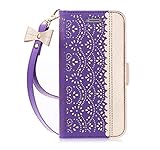 iPhone 7 Plus Case, iPhone 7 Plus Wallet Case, WWW [ Mirror Series] RFID-Resisting PU Leather Case Kickstand Flip Case with Card Slots and Mirror for Apple iPhone 7 Plus Purple