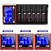 ❤ SVPRO Intellicharge Lithium LCD Battery Charger, 6-Slots Universal Smart Battery Charger for Rechargeable Batteries Li-ion/AA AAA Ni-MH Ni-Cd/LiFePO4 10440 14500 16340 17500 18650 26650 22650 (H6)