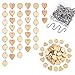 Hicarer 240 Pcs Wooden Circle Set 120 Pcs Wooden Heart Round Tags with Holes 120 Pcs S Shaped Hook Connectors Wood Ornaments for Birthday Chore Board
