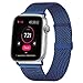 HILIMNY Compatible for Apple Watch Band 42mm 44mm, Stainless Steel Mesh Sport Wristband Loop with Adjustable Magnet Clasp for iWatch Series 1, 2, 3, 4, 5, Blue
