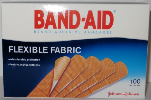 Band-Aid Adhesive Bandages, Flexible Fabric, All One Size 3/4 " X 3" , 100 Count (Pack of 2)