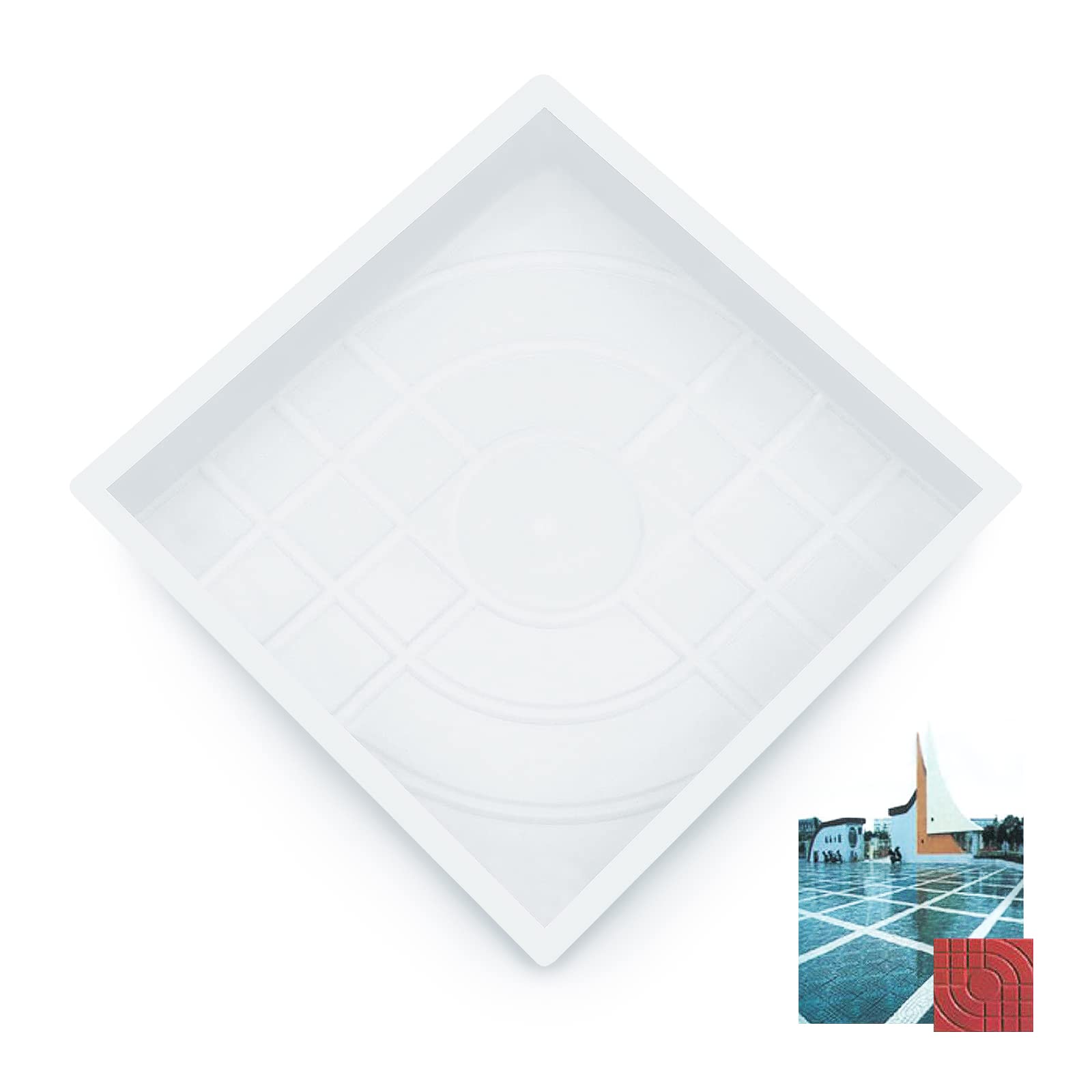 Square Paving Mould, Yetaha 1PC Path Maker Mold, Driveway Paving Brick Patio Concrete Slabs Path Garden Walk Mould, Garden Paving Pavement, Stone Path DIY Walk Path Maker Mold 25 * 25 * 4cm Square