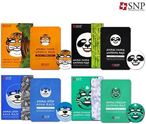 SNP Cosmetic Animal Character Printed Mask 10ea Box Case 4 Type (4 Set)