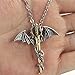 Men's Vintage Stainless Steel Tribe Gothic Dragon Sword Pendant Biker Necklace Silver Gold 20inch Chain