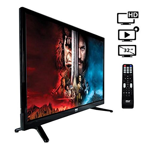 Pyle Premium 32 Inch Led TV - 32Inch LED Backlight Flat Screen Television - Hi Res 32in Widescreen 1080P Ultra HD TV W/HDMI, RCA, DVD Player - Remote Control, Vesa Wall Mount Compatible - Pyle