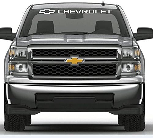 Car Sticker Windshield Decal White - 35.4” x 3.5” Reflective Vinyl Car Sticker For Chevrolet, Easy Application and Removal, Personalized Car Decoration