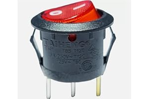 QRCAMULE TAIHENG TH1 T85 T125 15A 250V~ T120 125V~T80 T125 Round Red Lamp Rocker Switch