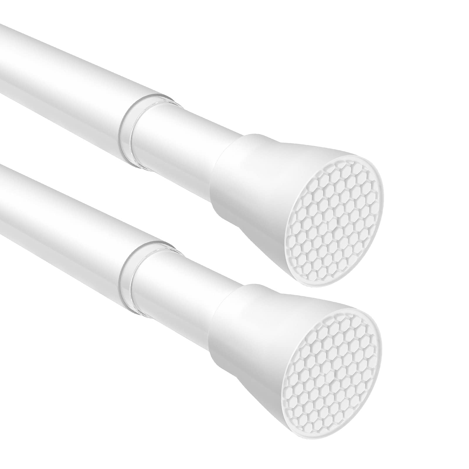 Extendable Curtain Poles 2Pcs Shower Rail 70-130cm Tension Rods for Curtains Shower Curtain Rod Shower Pole Tension Rod Curtain Pole No Drilling White Diameter:22mm
