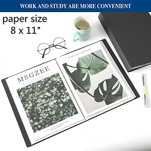 Art Portfolio Binder - 60 Pocket Display Book, Holds 120 Pages, 8.5 X 11 Inch, Black, For Artwork & Documents