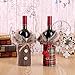 vLoveLife 2pcs Christmas Sweater Wine Bottle Cover, Newest Collar & Button Coat Design Wine Bottle Sweater Santa Wine Bottle Dress Sets for Christmas Gifts Xmas Party Decorations - 1 Red & 1 Brown