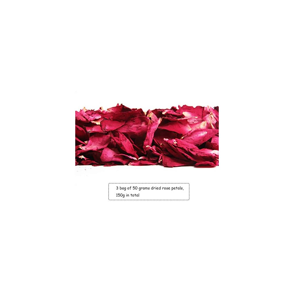 yalansmaiP 150 Grams Dried Rose Petals Red Real Flower Rose Petal for
