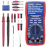 ETEPON Digital Multimeter 6000 Counts True RMS Auto Manual Raging Volt Tester, Measures Voltage Current Resistance Continuity Frequency Capacitance Temperature Test Diodes Transistors WH5000A