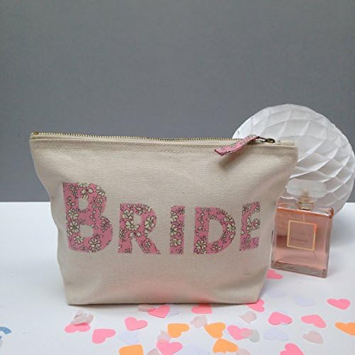 Liberty Print Applique Brides Zip Pouch Wedding Clutch