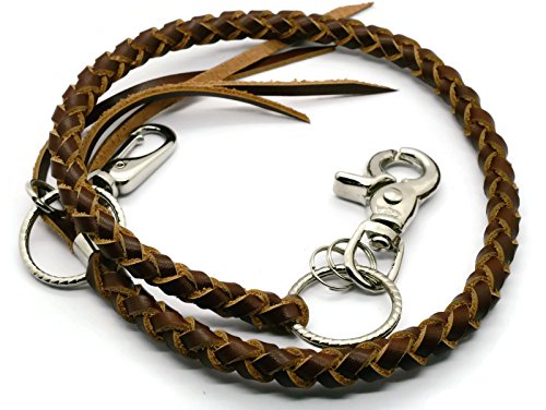 BrownBeans, Biker Style Mens Teens Braided Leather Lanyard Wallet Chain Fob Key Holder Wallet Strap (BBKC7003) (B02)