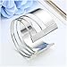 MXYZB Stainless Steel Smooth Hollow Hoop Open Ended Wide Cuff Bangle Bracelet (Sliver)