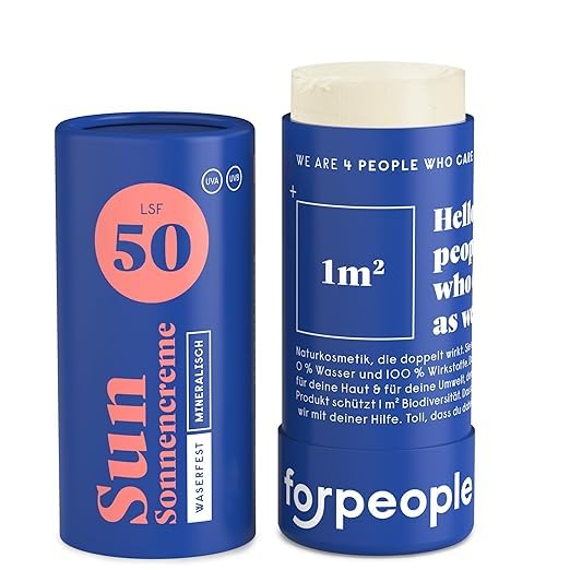 forpeople BIO Sonnencreme Stick LSF 50 · Wasserfeste Surf Sunscreen mit Zink · Mineralischer UV Filter · Für Kinder & Erwachsene · 100% natürlich · 40g 7