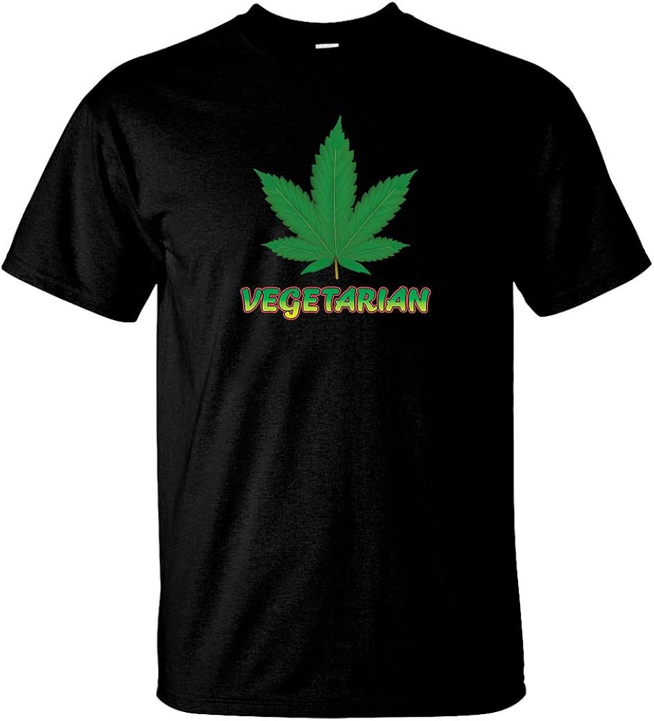 Vegetarian, Funny Cannabis TShirts Weed Leaf Stoner Gifts. Amazon.co