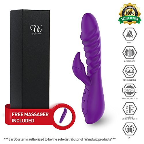 Electric Wand Massager with Built-in Heating Function by Wandwiz | *Free Gift Included: Mini Massager* | 7x Speed Patterns | USB Charged Stimulator |