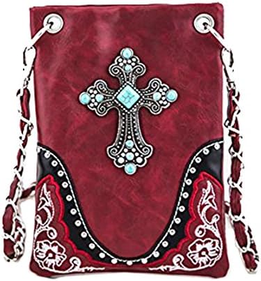 Ropes and Spurs Turquoise Cross Cross-body Mini Bag (Fuchsia)