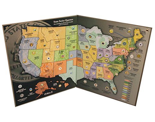 H.E. Harris State Quarter Map - US State Quarter Collection