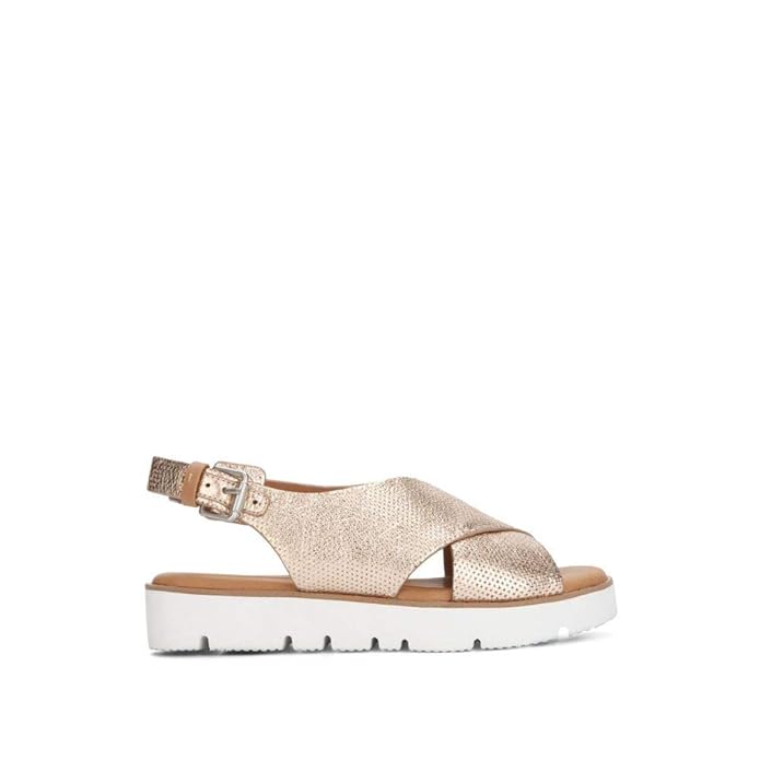 Amazon.com | Gentle Souls Women's Kiki Platform Slingback Sandal Flat, Pewter, 11 M US | Flats