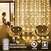 Star Curtain String Lights,144 LED Window String Lights 8 Strings with 8 Flashing Modes RF Remote Timer Decoration for Indoor, Outdoor, Christmas, Wedding, Party, Home, Patio Lawn, 6.5ft x 4.9ft (LxW)