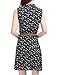 Allegra K Women's Floral Printed Half Placket Above Knee Summer Sleeveless Belted Dress Small Dark Blue-cat