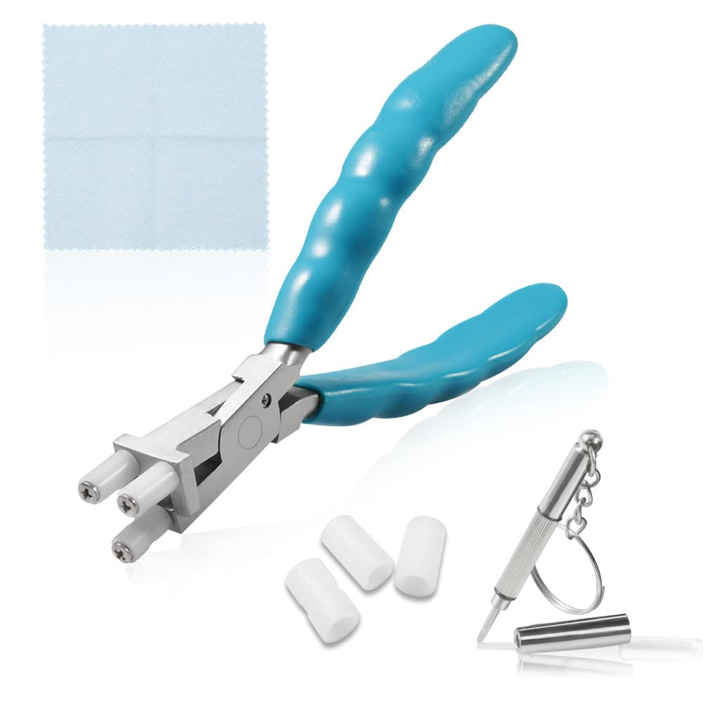 SPEEDWOX 6 Inches Eyeglasses Adjusting Frame Bending Bridge Temple Pliers Nylon Jaw, Optical Glasses Frames Repair Assembling & Adjusting Hand Tools with Screwdriver and Glasses Cloth