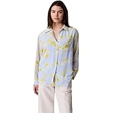 Calvin Klein Womens Printed Classic Button-Down Shirt