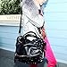 Qianle Fashion Sexy Leopard Print/ Black Bag Paillette Shoulder Bags Handbags for Women