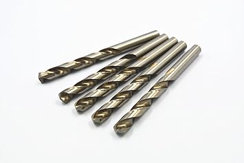 Generic 10.5mm 5 Pcs Quick-Cutting Steel M2 Helix Flute Parallel Shank Silver Twist Drilling Bits