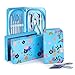 Manicure Set, Pedicure Kit, Nail Clippers, Professional Grooming Kit, Nail Tools 12 In 1 with Luxurious Travel Case For Men and Women Teens - Floral Zipper case Manicure Gift Set (Blue)