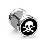 Black Screw Stud Earrings for Men Women Steel
