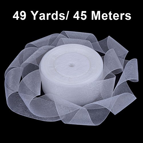 2 Outus+White+Shimmer+Organza+Ribbon