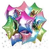 Gradient Color Star Foil Balloons, 18 Inch Rainbow