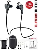 Bluetooth Earphones for Running - Sweat Proof Workout Mini Sport Wireless Earbuds with Quality Beats Stereo Sound, Noise Isolating Technology. Bonus EVA Case & Pouch
