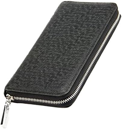 Matte PU Leather Wallet Mens Long Wallet Clutch Purse Card Holder Organizer Girls Boys Business Cell Phone Zippered Purse (Black)