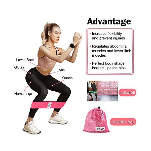 SYOSIN-Resistance-Bands-Non-Slip-Exercise-Loop-Bands-for-Hips-and-Glutes-3-Resistance-Levels-for-Butt-Legs-and-Whole-Body-Work-Out-Durable-Strong-Fitness-Bands-for-Pilates-Yoga-and-Body-Building SYOSIN Resistance Bands, Non-Slip Exercise Loop Bands for Hips and Glutes 3 Resistance Levels for Butt, Legs and Whole Body Work Out, Durable Strong Fitness Bands for Pilates, Yoga and Body Building