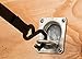 Four Recessed Tie-Down D-Ring Trailer Cargo Load Tie-Down Anchors, Square Floor Recessed-Pan Fitting, Galvanized Steel Countersunk Bolting Holes, Utility Enclosed Trailer Tie-Down