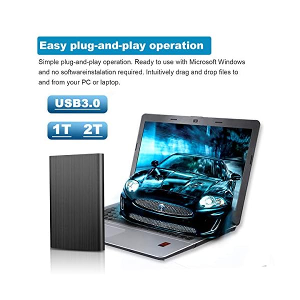 Externe Festplatte 2tb,USB 3.0 Tragbare Festplatte extern für PC, Mac, Desktop, Laptop, MacBook, Chromebook (2tb, Blau) – Bild 4