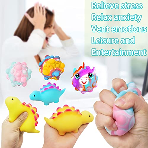 Fidget Toys Pack 30pcs Sensory Fidget Toys Set Push Pop Bubble Fidgets